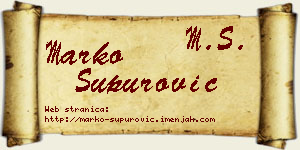 Marko Supurović vizit kartica